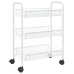 Carrito de cocina 3 niveles hierro blanco 46x26x64 cm