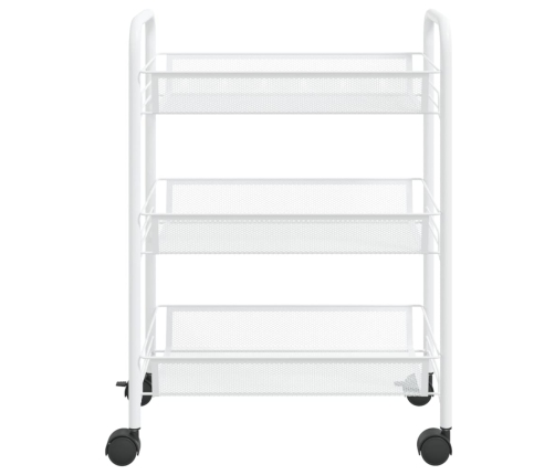 Carrito de cocina 3 niveles hierro blanco 46x26x64 cm