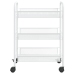 Carrito de cocina 3 niveles hierro blanco 46x26x64 cm