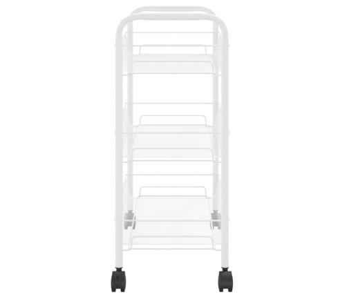 Carrito de cocina 3 niveles hierro blanco 46x26x64 cm