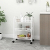 Carrito de cocina 3 niveles hierro blanco 46x26x64 cm