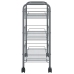 Carrito de cocina 3 niveles hierro gris 46x26x64 cm