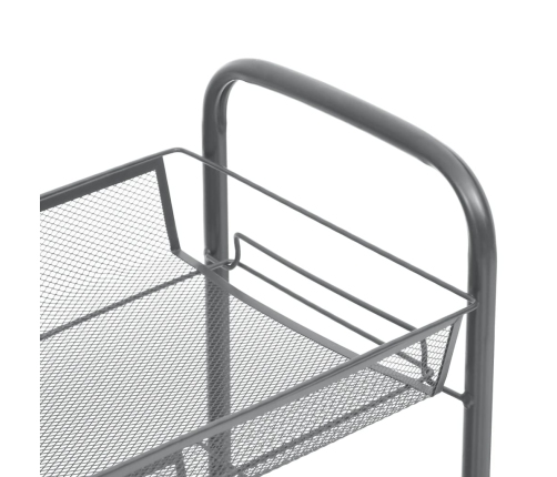 Carrito de cocina 3 niveles hierro gris 46x26x64 cm