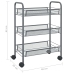 Carrito de cocina 3 niveles hierro gris 46x26x64 cm