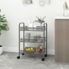 Carrito de cocina 3 niveles hierro gris 46x26x64 cm