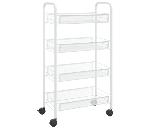 Carrito de cocina 4 niveles hierro blanco 46x26x85 cm