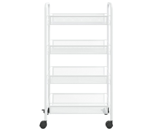 Carrito de cocina 4 niveles hierro blanco 46x26x85 cm