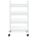 Carrito de cocina 4 niveles hierro blanco 46x26x85 cm