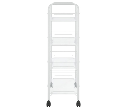 Carrito de cocina 4 niveles hierro blanco 46x26x85 cm