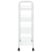 Carrito de cocina 4 niveles hierro blanco 46x26x85 cm