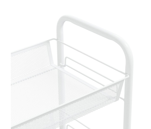 Carrito de cocina 4 niveles hierro blanco 46x26x85 cm