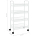 Carrito de cocina 4 niveles hierro blanco 46x26x85 cm