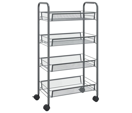 Carrito de cocina 4 niveles hierro gris 46x26x85 cm