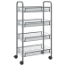 Carrito de cocina 4 niveles hierro gris 46x26x85 cm