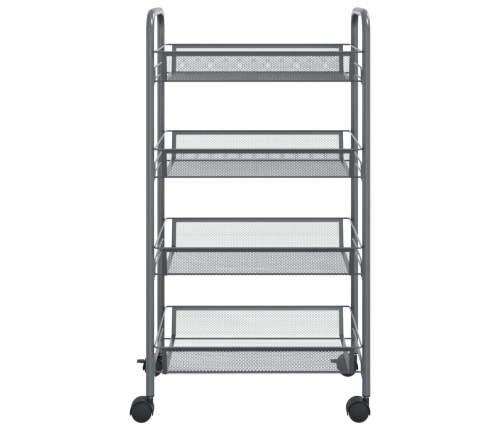 Carrito de cocina 4 niveles hierro gris 46x26x85 cm