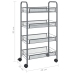 Carrito de cocina 4 niveles hierro gris 46x26x85 cm