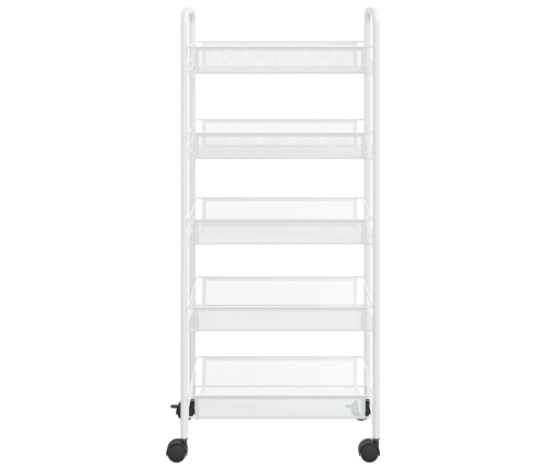 Carrito de cocina 5 niveles hierro blanco 46x26x105 cm