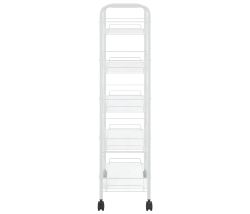 Carrito de cocina 5 niveles hierro blanco 46x26x105 cm