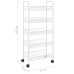 Carrito de cocina 5 niveles hierro blanco 46x26x105 cm