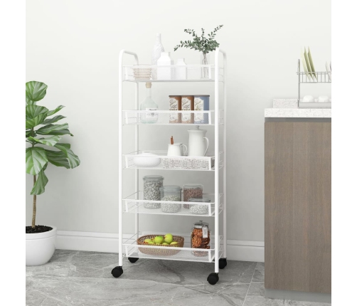 Carrito de cocina 5 niveles hierro blanco 46x26x105 cm