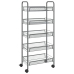 Carrito de cocina 5 niveles hierro gris 46x26x105 cm