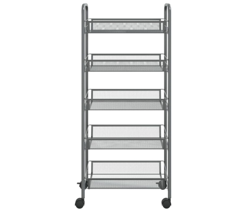 Carrito de cocina 5 niveles hierro gris 46x26x105 cm