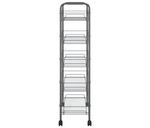 Carrito de cocina 5 niveles hierro gris 46x26x105 cm