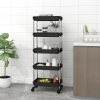 Carrito de cocina 5 niveles hierro y ABS negro 42x29x128 cm