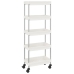 Carrito de cocina 5 niveles hierro y ABS blanco 42x29x128 cm