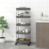 Carrito de cocina 5 niveles hierro y ABS gris 42x29x128 cm