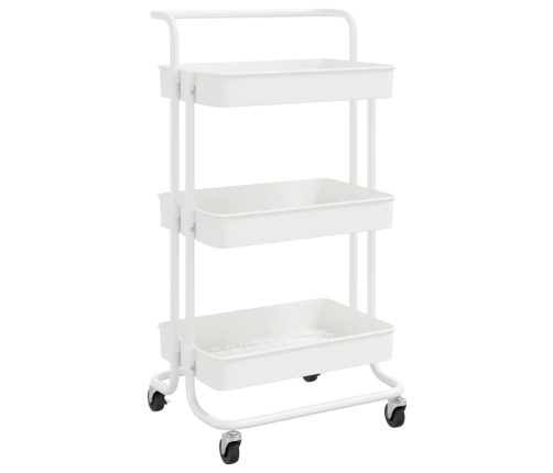 Carrito de cocina 3 niveles hierro y ABS blanco 42x35x85 cm