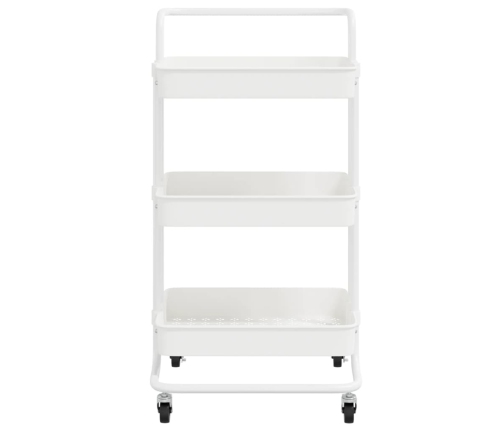 Carrito de cocina 3 niveles hierro y ABS blanco 42x35x85 cm