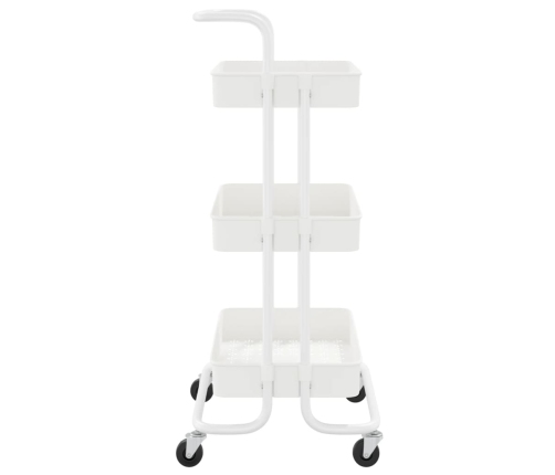 Carrito de cocina 3 niveles hierro y ABS blanco 42x35x85 cm