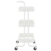 Carrito de cocina 3 niveles hierro y ABS blanco 42x35x85 cm