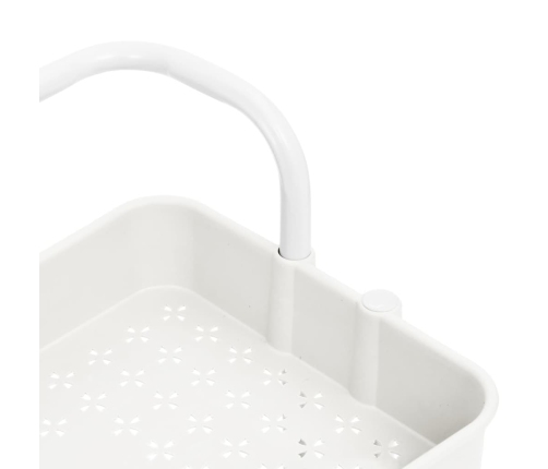 Carrito de cocina 3 niveles hierro y ABS blanco 42x35x85 cm