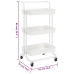 Carrito de cocina 3 niveles hierro y ABS blanco 42x35x85 cm