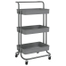 Carrito de cocina 3 niveles hierro y ABS gris 42x35x85 cm