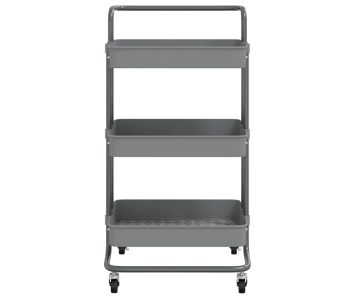 Carrito de cocina 3 niveles hierro y ABS gris 42x35x85 cm