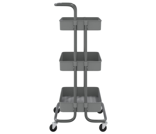 Carrito de cocina 3 niveles hierro y ABS gris 42x35x85 cm