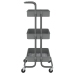 Carrito de cocina 3 niveles hierro y ABS gris 42x35x85 cm