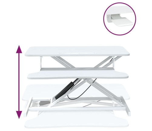 Escritorio ajustable 90x40x(13-50) cm acero y contrachapada