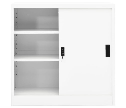 Armario de oficina con puerta corredera acero blanco 90x40x90cm