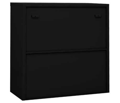 Armario de oficina con puerta corredera acero negro 90x40x90cm