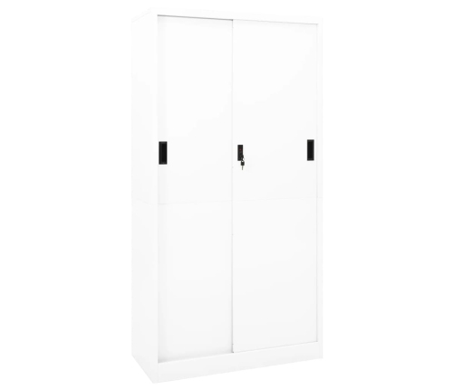 Armario de oficina puerta corredera acero blanco 90x40x180 cm