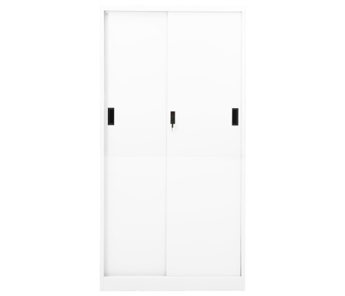 Armario de oficina puerta corredera acero blanco 90x40x180 cm