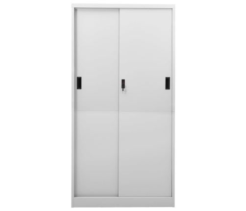 Armario oficina puerta corredera acero gris claro 90x40x180 cm