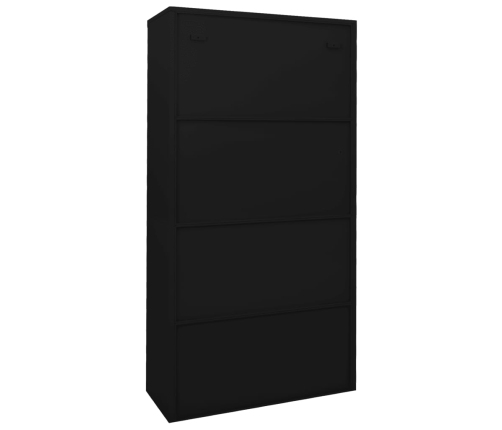 Armario de oficina con puerta corredera acero negro 90x40x180cm