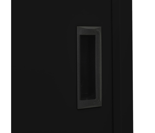 Armario de oficina con puerta corredera acero negro 90x40x180cm