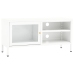 Mueble para el televisor acero y vidrio blanco 90x30x44 cm