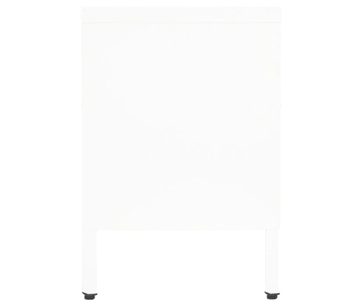 Mueble para el televisor acero y vidrio blanco 90x30x44 cm